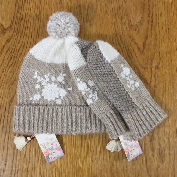 Johnny Was ~ Patchwork Alpaca Blend Beanie & Mittens Gloves Set - Picture 1 of 10